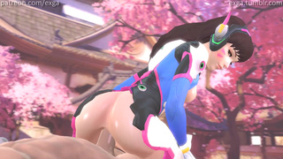 Пока не начался бой, D.Va скачет аналом на члене соперника