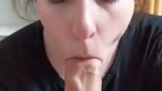 POV Girlfriend Deepthroat Blowjob GIF