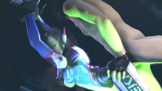 D.Va из OverWatch отсасывает большие хуи и трахается с толпой мужиков