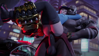 К черту полицию – черный бугай трахает в анал D.Va