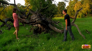 Naughty and pretty brunette with natural boobies likes his rod