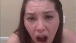 Titty Fuck Eye Contact Deepthroat Cum Swallow GIF