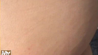 Captivating and amateur brunette is giving deep blowjob outdoors